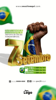 Story Dia da Independência do Brasil 07 de Setembro Social Media PSD Editável