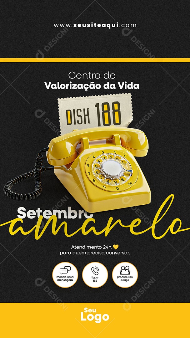 Story Setembro Amarelo Social Media PSD Editável