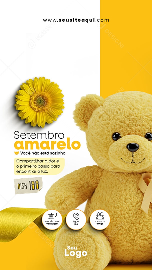 Story Setembro Amarelo Voçê não Está Sozinho Social Media PSD Editável