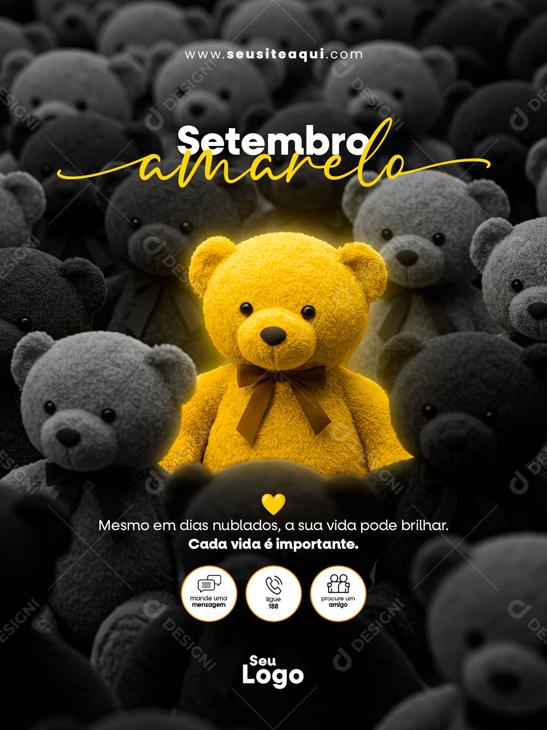 Setembro Amarelo Cada Vida É Importe Social Media PSD Editável