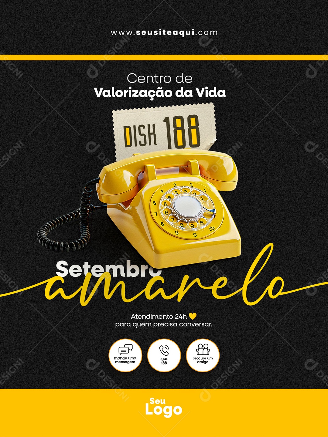 Setembro Amarelo Valorização Da Vida Social Media PSD Editável
