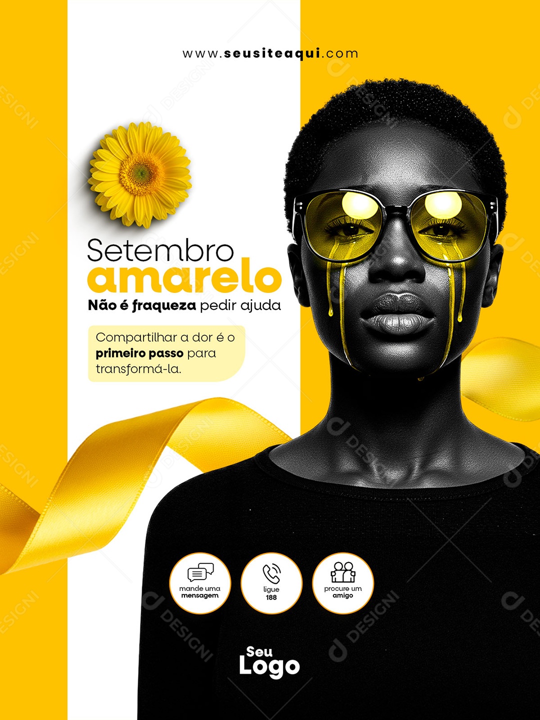 Setembro Amarelo Não É Fraqueza Social Media PSD Editável