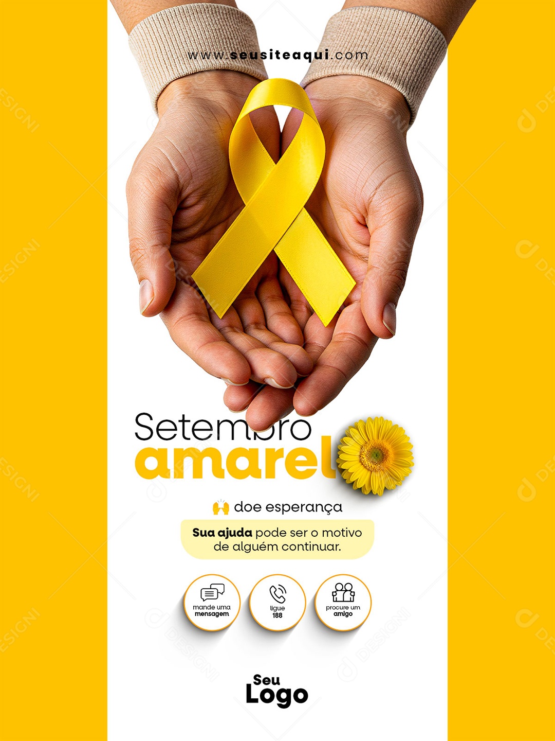 Setembro Amarelo Doe Esperança Social Media PSD Editável