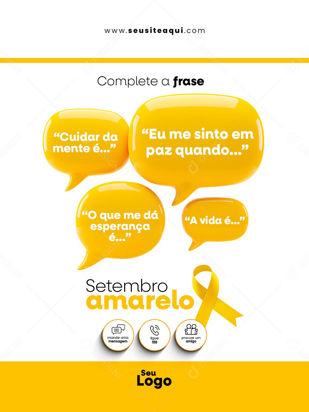 Setembro Amarelo Cuidar Da Mente È Social Media PSD Editável