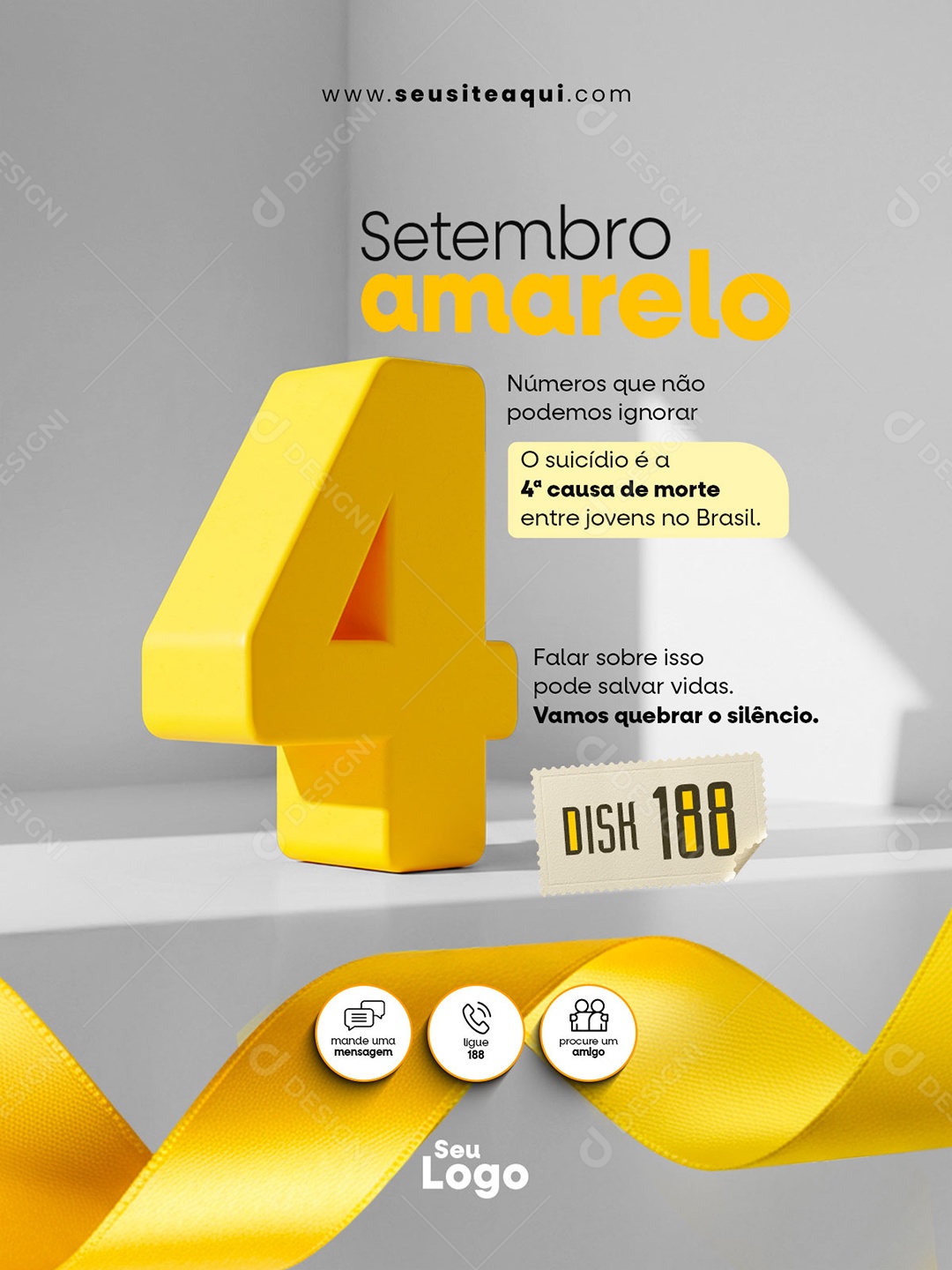 Setembro Amarelo O Suícidío É A Causa Da Morte Social Media PSD Editável