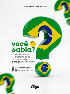 Dia da Independência do Brasil 07 de Setembro Social Media PSD Editável