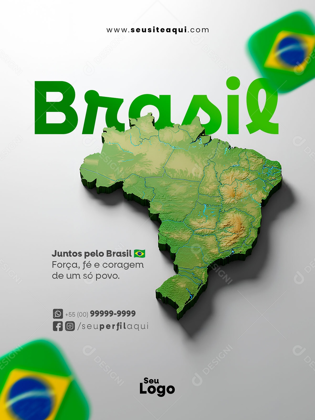 Dia da Independência do Brasil 07 de Setembro Juntos Pelo Brasil Social Media PSD Editável