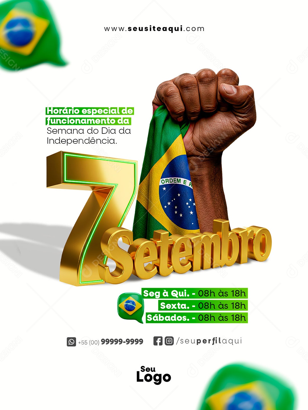Dia da Independência do Brasil 07 de Setembro Social Media PSD Editável