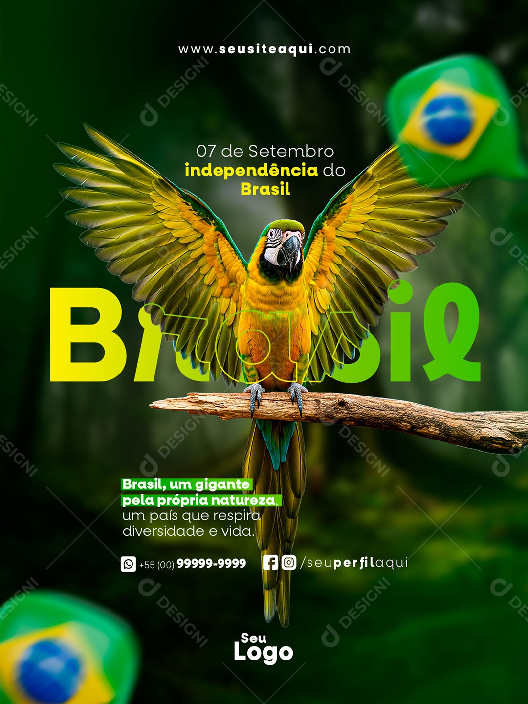 Dia da Independência do Brasil 07 de Setembro Um País Que Respira Social Media PSD Editável