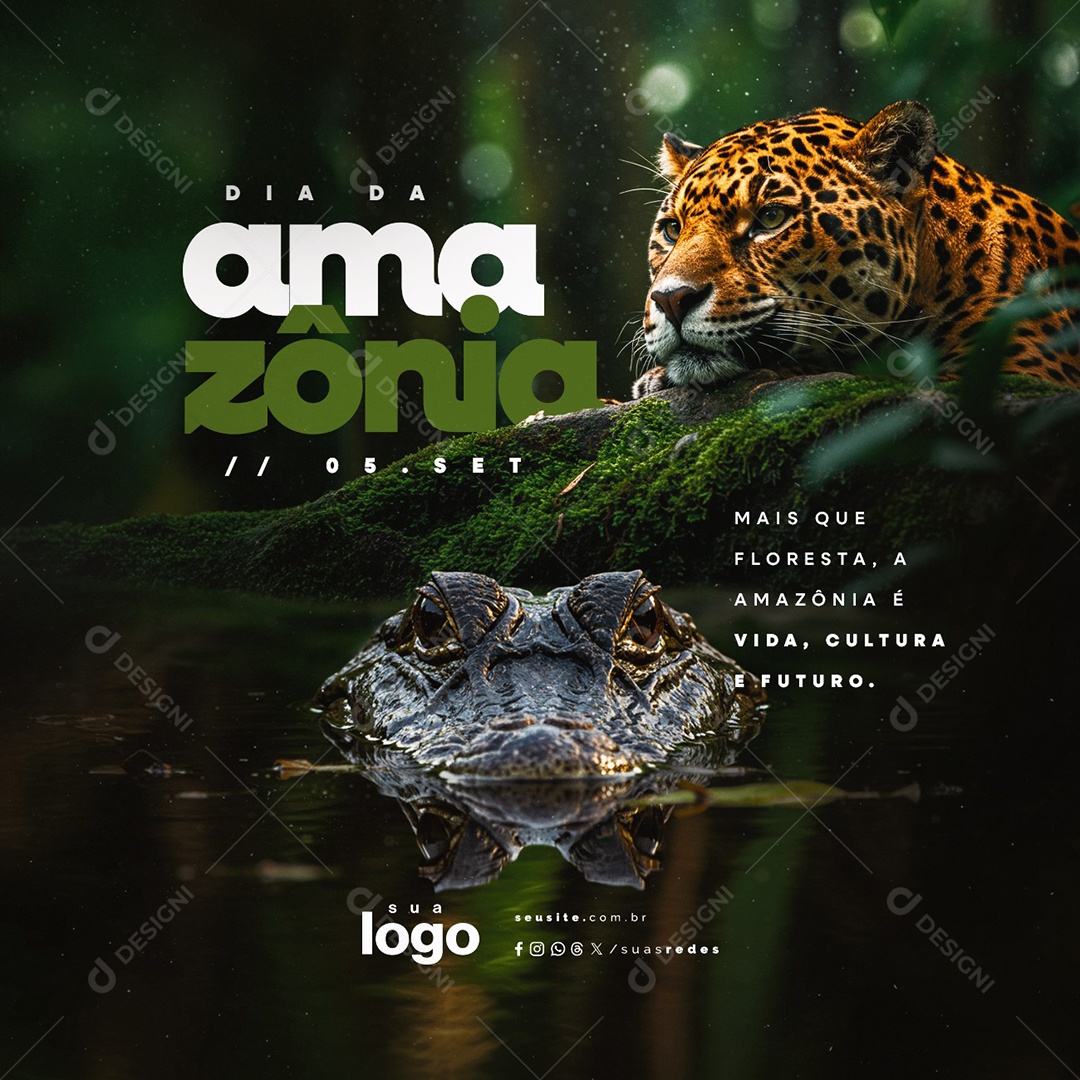 Dia da Amazônia 05 de Setembro Mais Que Floresta Social Media PSD Editável