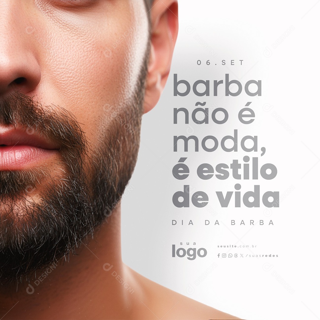 Dia da Barba 06 de Setembro Estilo de Vida Social Media PSD Editável