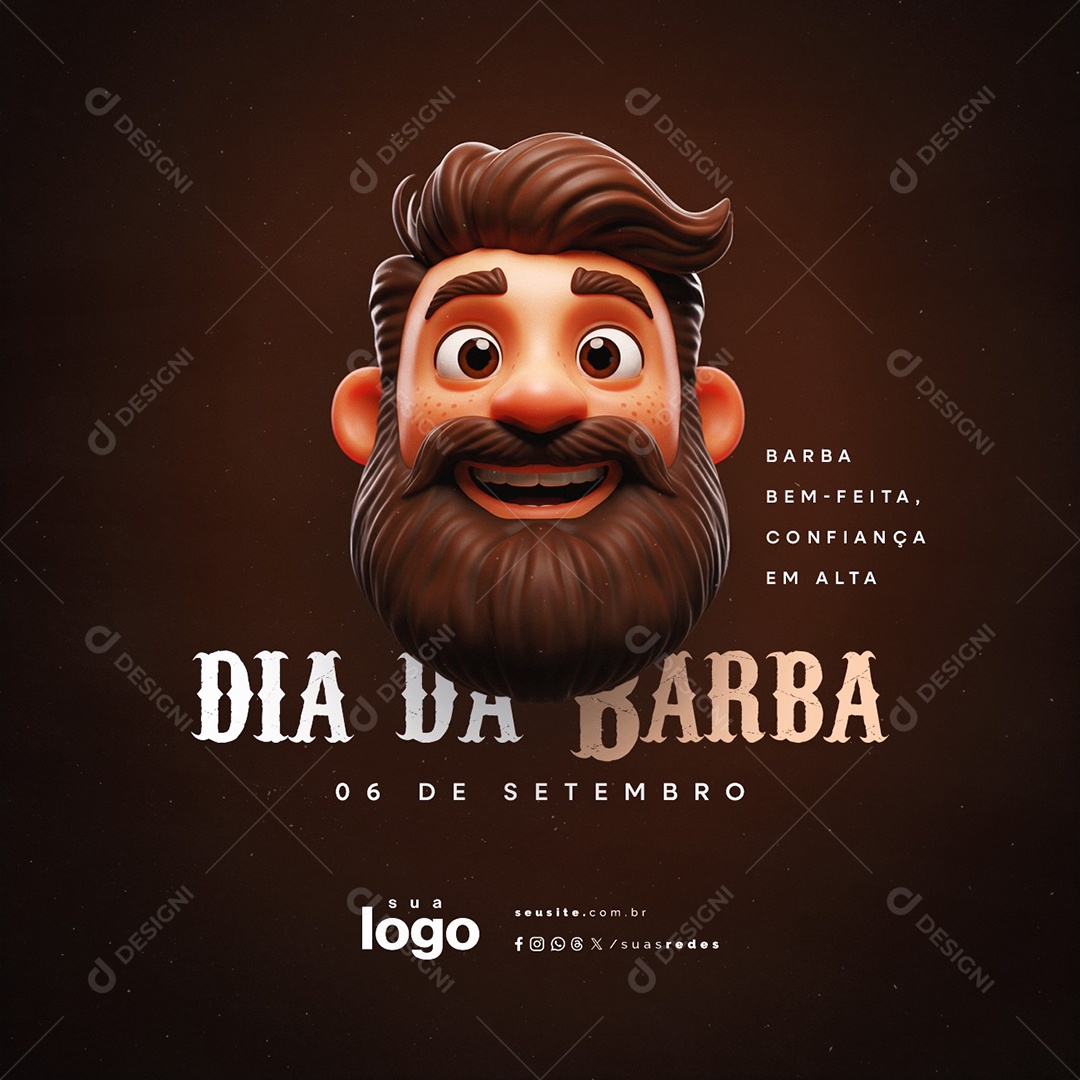 Dia da Barba 06 de Setembro Bem Feita Social Media PSD Editável