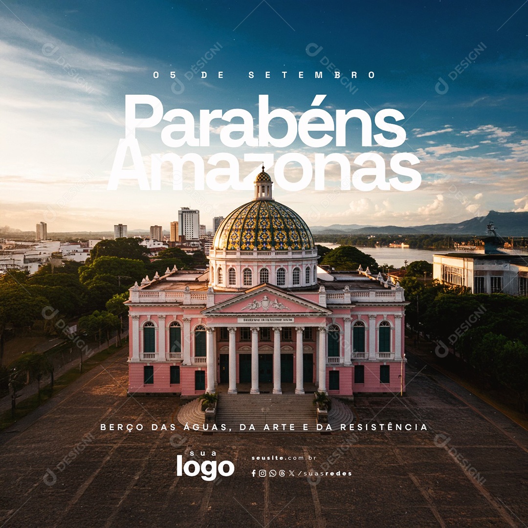 Dia do Amazonas 05 de Setembro Berços das Águas Social Media PSD Editável