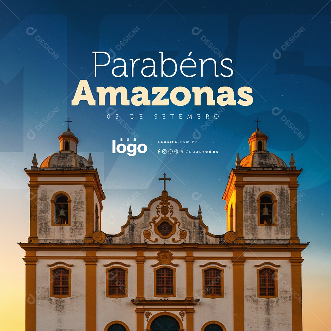 Dia do Amazonas 05 de Setembro Parabéns Social Media PSD Editável