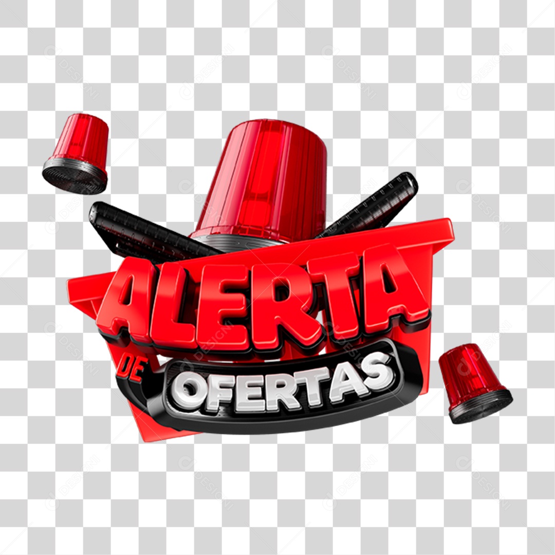 Selo 3D Alerta de Ofertas PNG Transparente