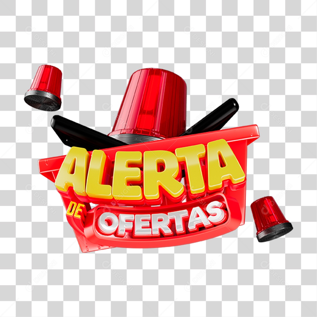 Selo 3D Alerta de Ofertas PNG Transparente
