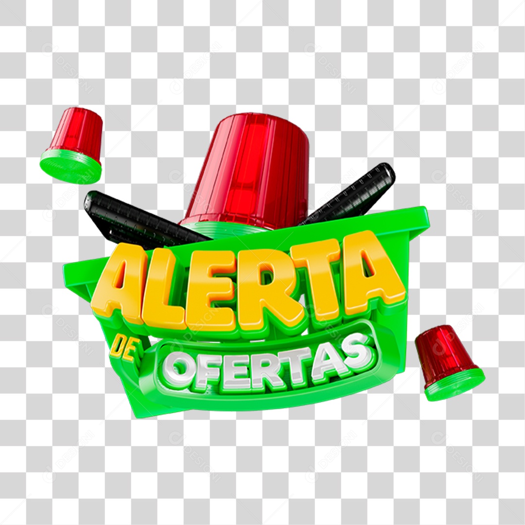 Selo 3D Alerta de Ofertas PNG Transparente