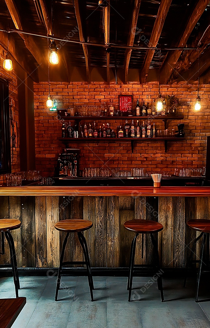 Retrato realista de bar