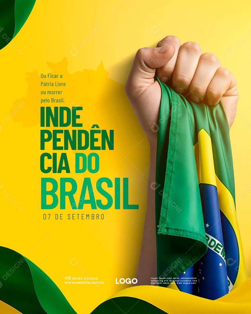 Dia da Independência do Brasil 07 de Setembro Social Media PSD Editável