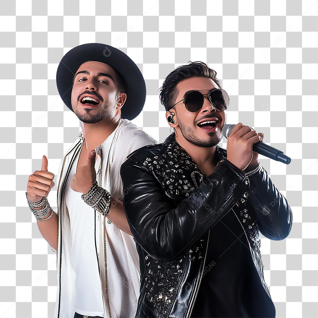 Modelos Foto Dupla de Artistas PNG Transparente