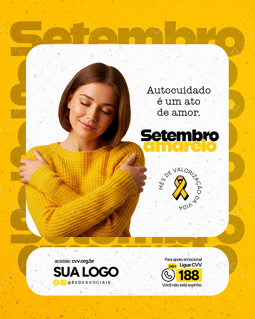 Setembro Amarelo Mês de Prevenção ao Suicídio Social Media PSD Editável