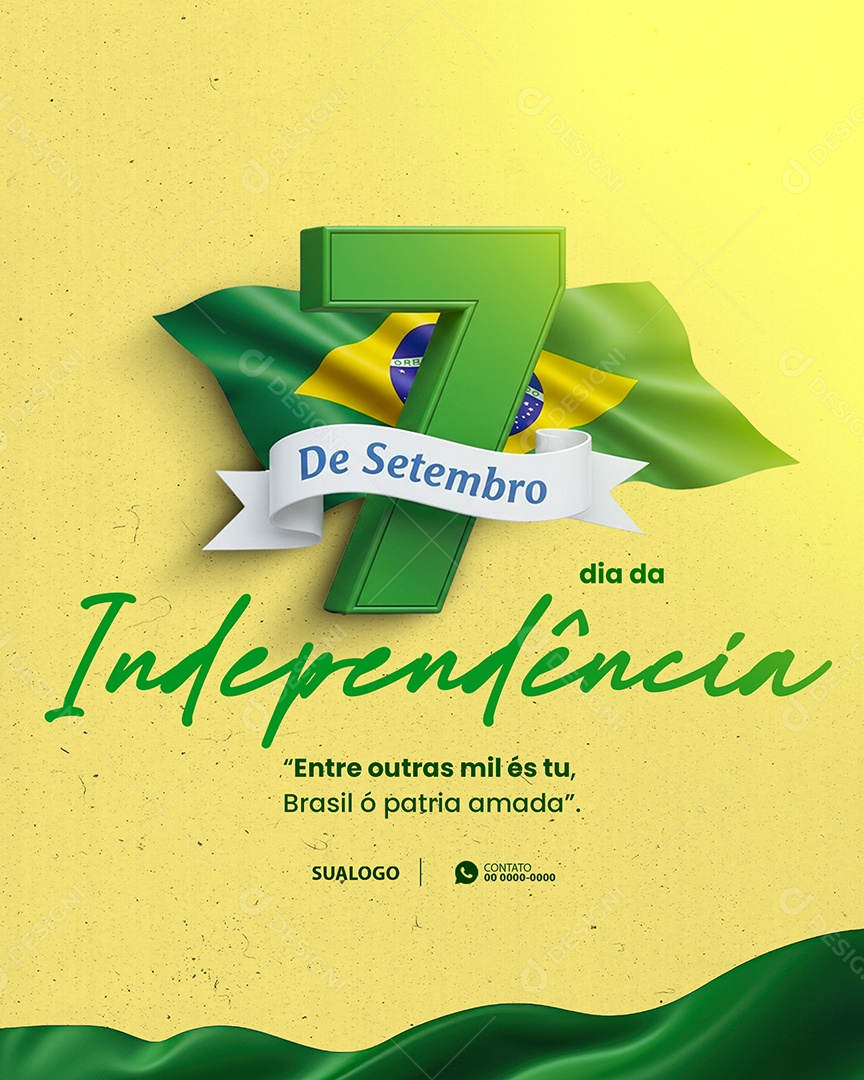 Dia da Independência do Brasil 07 de Setembro Social Media PSD Editável