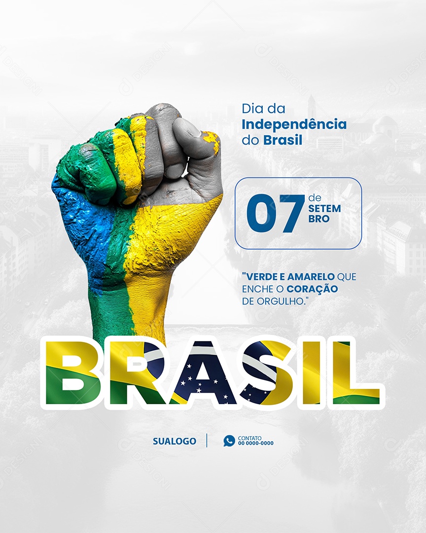 Dia da Independência do Brasil 07 de Setembro Social Media PSD Editável