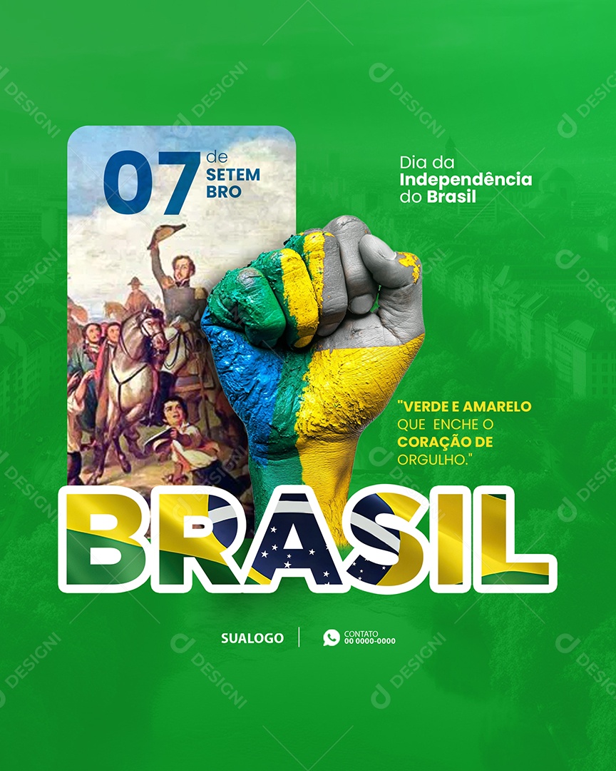 Dia da Independência do Brasil 07 de Setembro Social Media PSD Editável