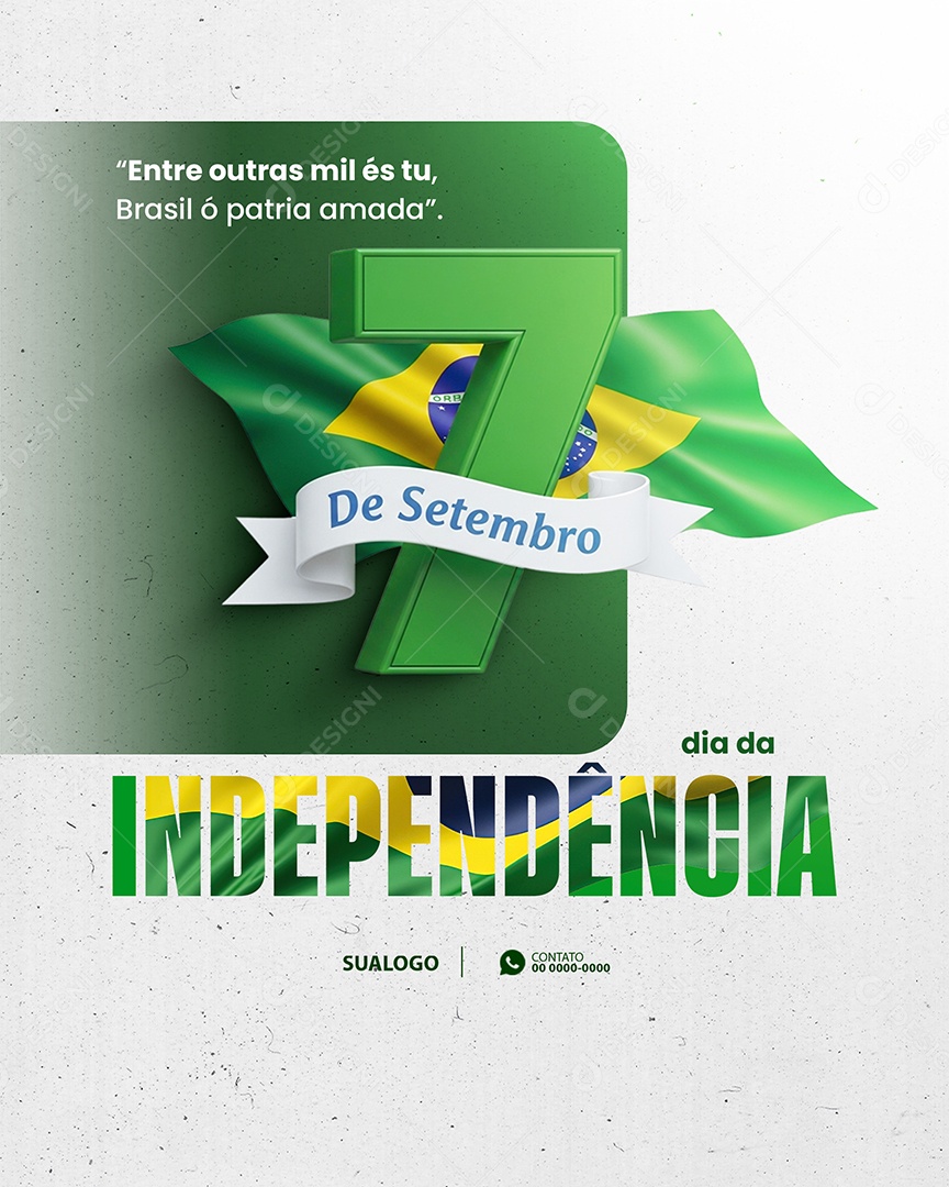 Dia da Independência do Brasil 07 de Setembro Social Media PSD Editável