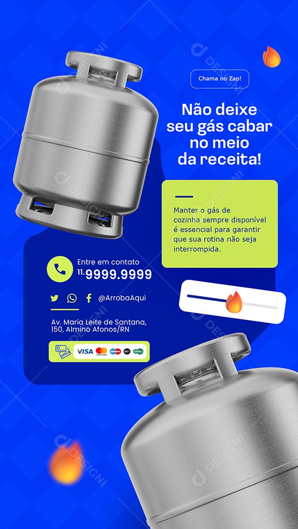 Story Distribuidora de Gás Chama no Zap Social Media PSD Editável