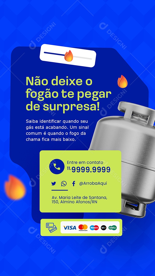 Story Distribuidora de Gás Não Deixe o Fogão Te Pegar de Surpresa Social Media PSD Editável