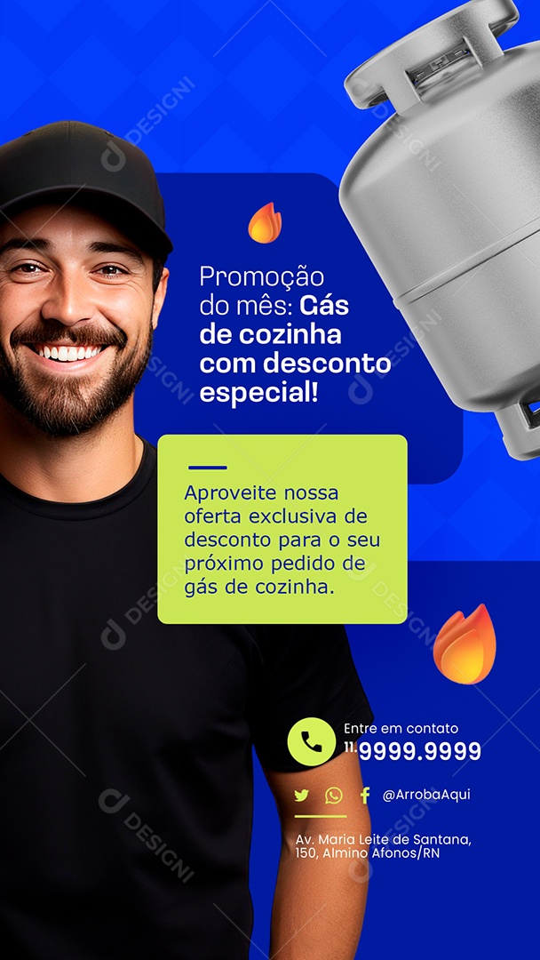 Story Distribuidora de Gás Promoção do Mês com Desconto Especial Social Media PSD Editável