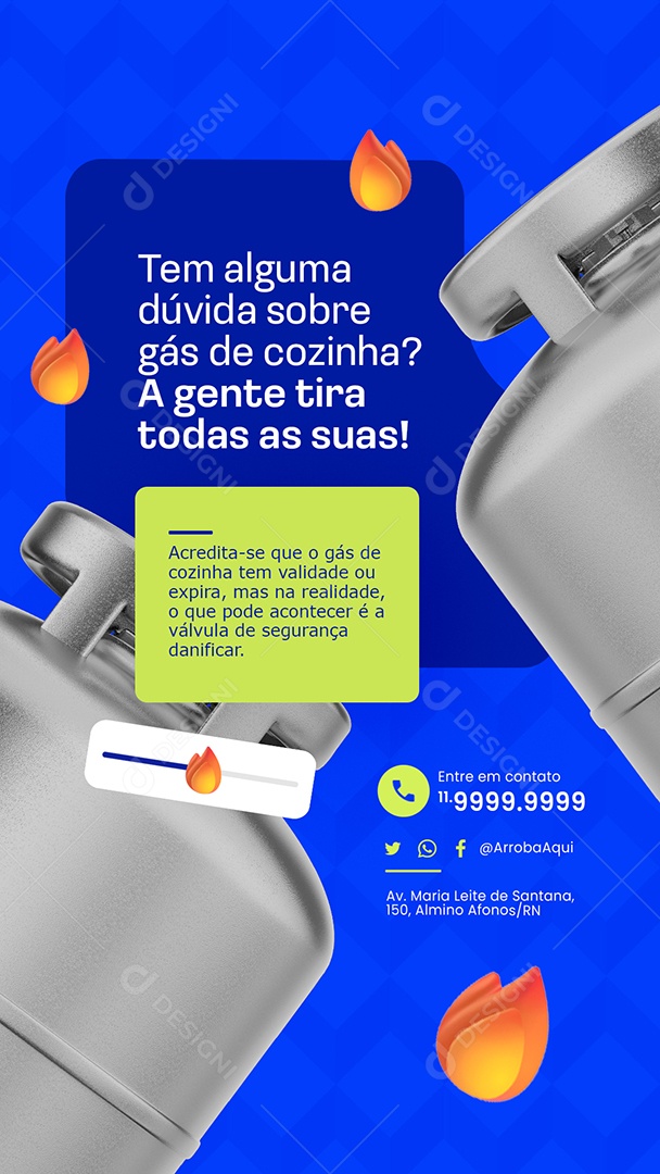 Story Distribuidora de Gás Tem Alguma Dúvida Social Media PSD Editável