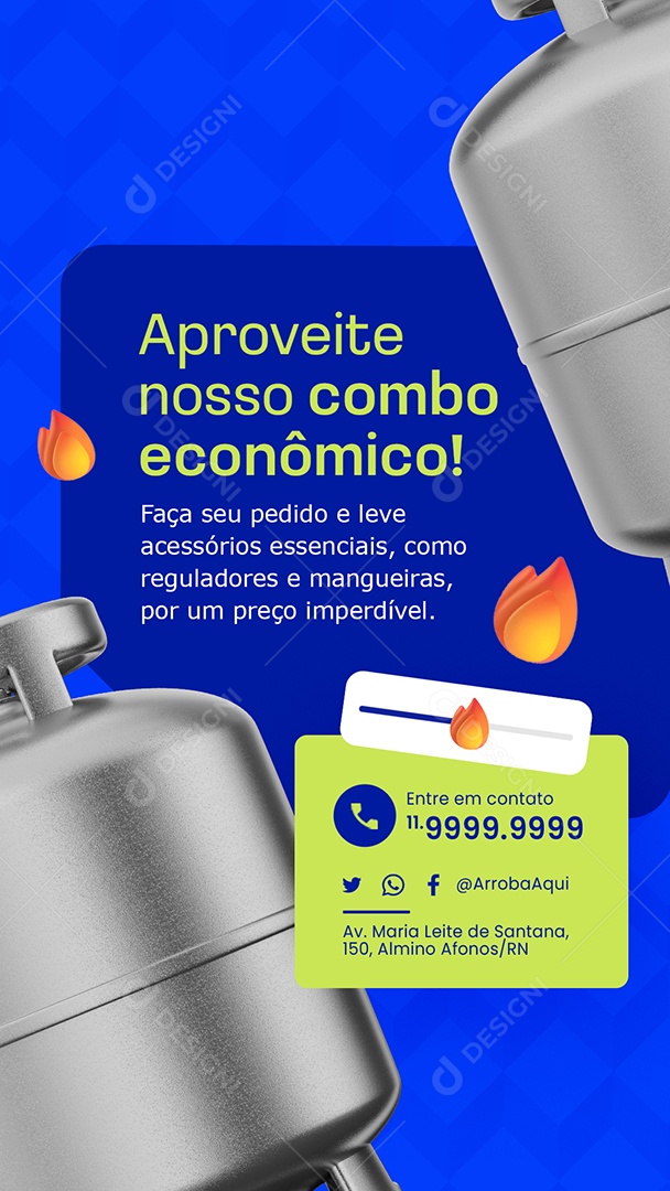 Story Distribuidora de Gás Aproveite Nosso Combo Econômico Social Media PSD Editável