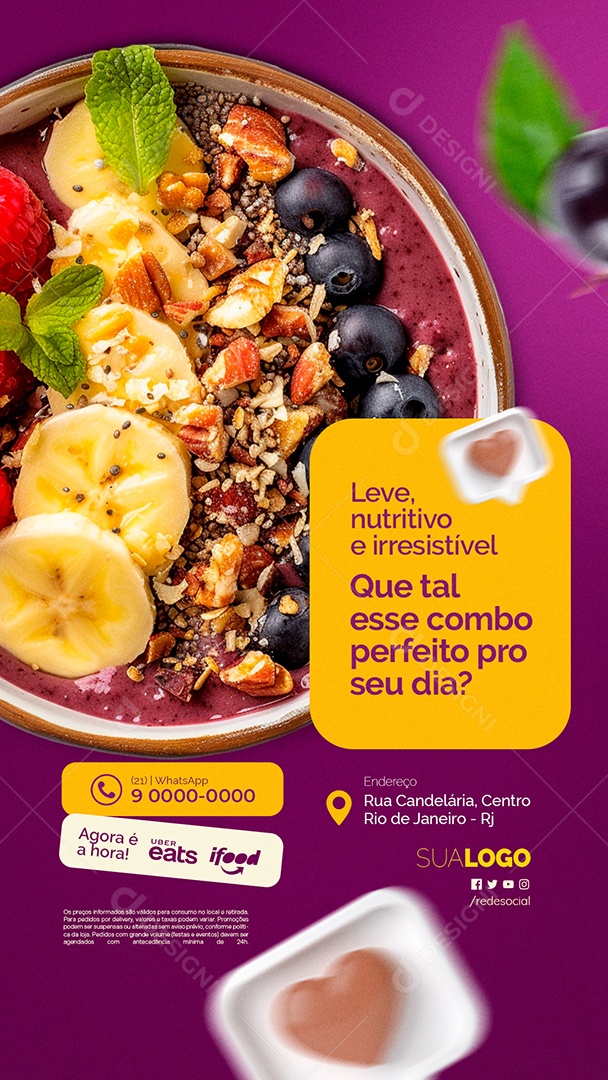 Story Açaiteria Leve Nutritivo Social Media PSD Editável