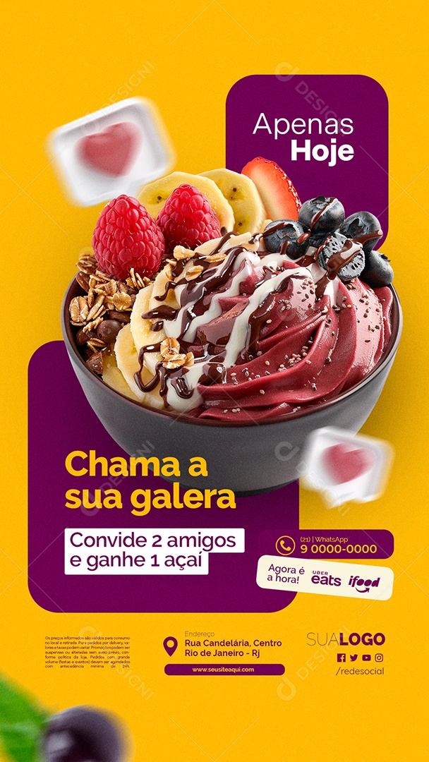 Story Açaiteria Chama a Sua Galera Social Media PSD Editável