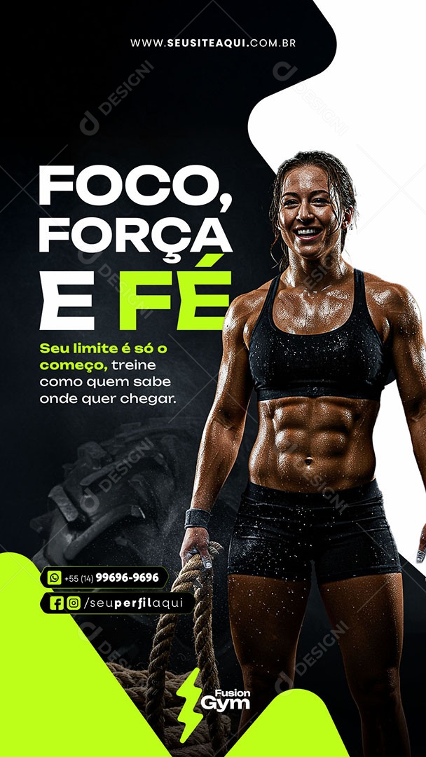 Story Academia Foco Força, E Fé Social Media PSD Editável