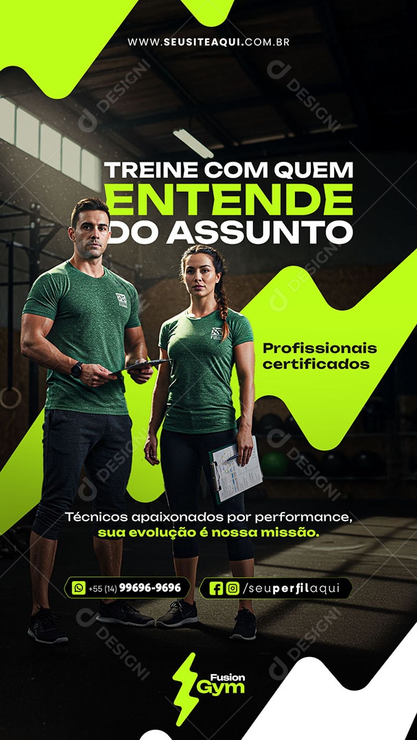 Story Academia Treine Com Quem Entende Social Media PSD Editável