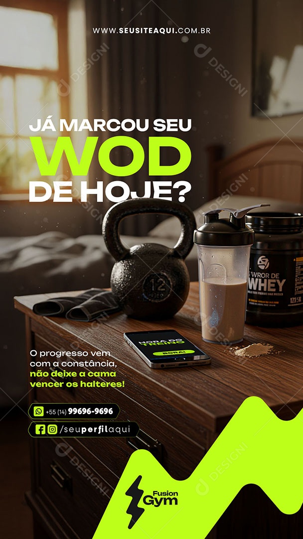 Story Academia Já Marcou Seu Wod De Hoje Social Media PSD Editável