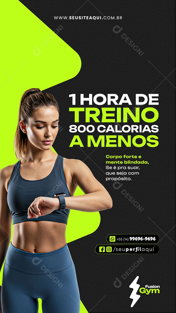 Story Academia Corpo Forte Mente Blindada Social Media PSD Editável