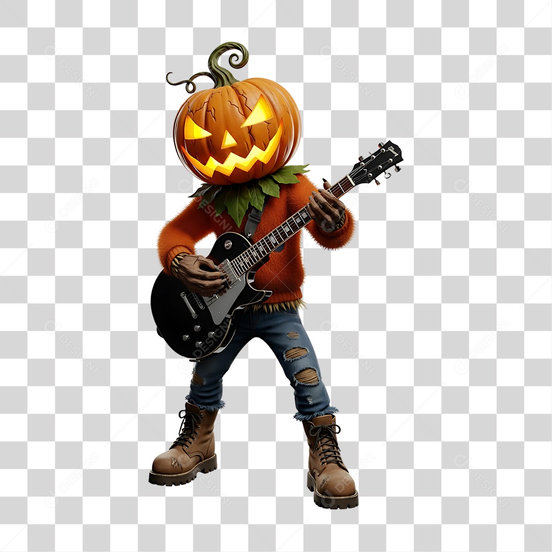 Cabeça de Abóbora Halloween Espantalho PNG Transparente
