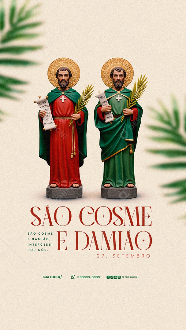 Story Dia de São Cosme e Damião 27 de Setembro Social Media PSD Editável