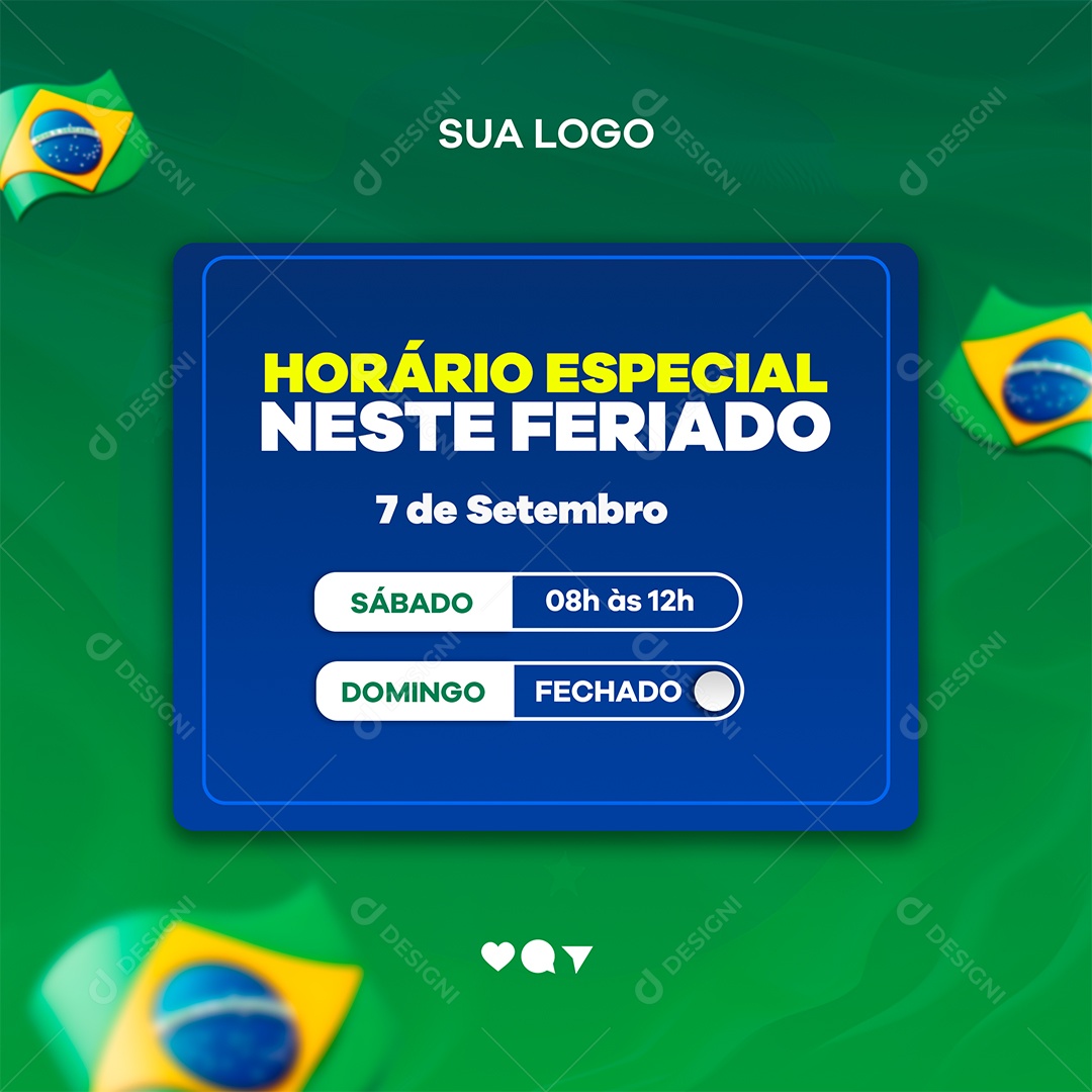 Dia da Independência do Brasil 07 de Setembro Social Media PSD Editável