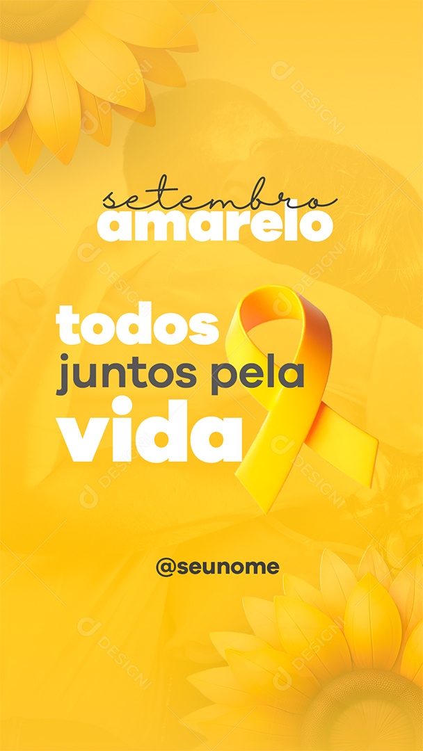 Setembro Amarelo Mês de Combate e Prevenção ao Suicídio como Indentificar Story Social Media PSD Editável
