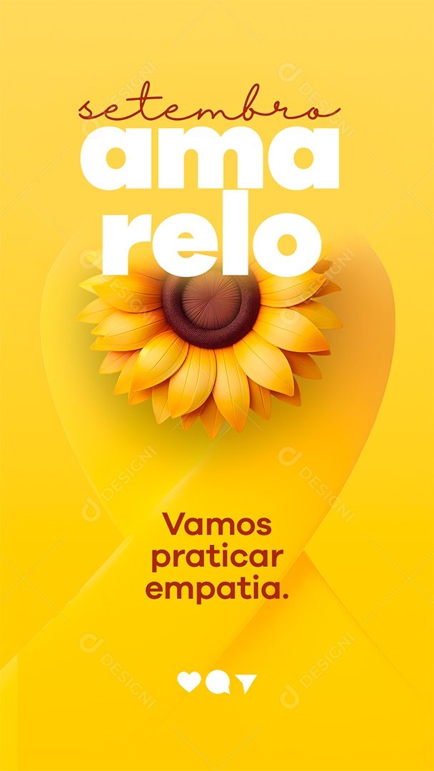 Setembro Amarelo Mês de Combate e Prevenção ao Suicídio como Indentificar Vamos Praticar Story Social Media PSD Editável