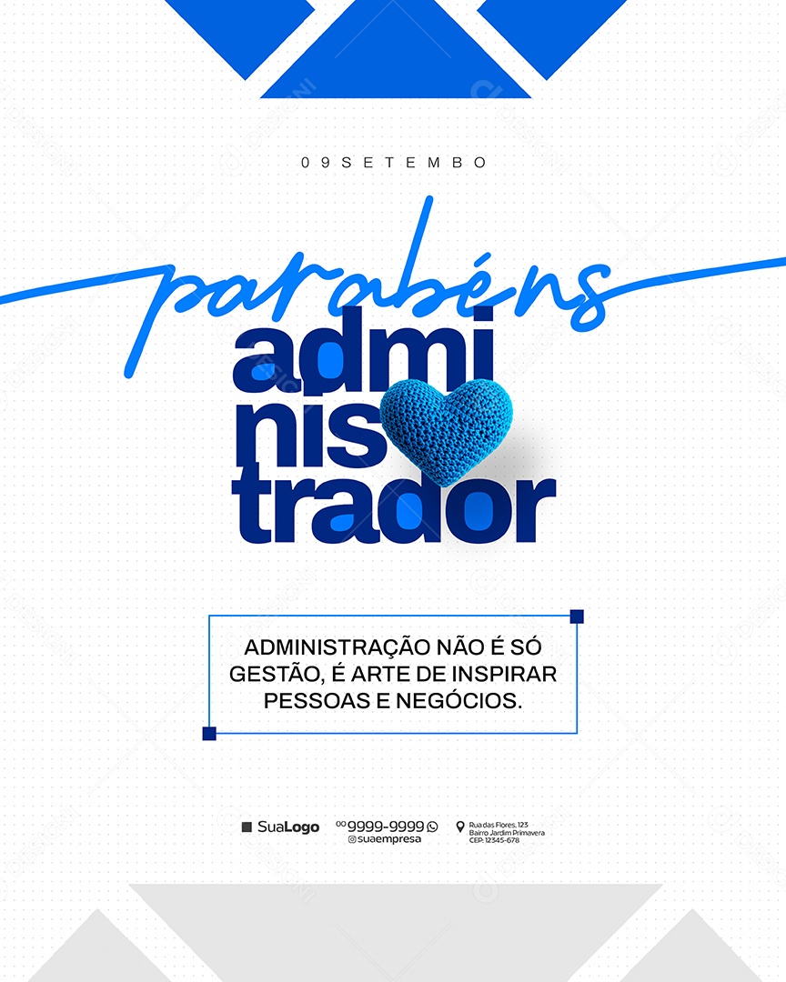 Dia do Administrador 09 de Setembro Parabéns Social Media PSD Editável