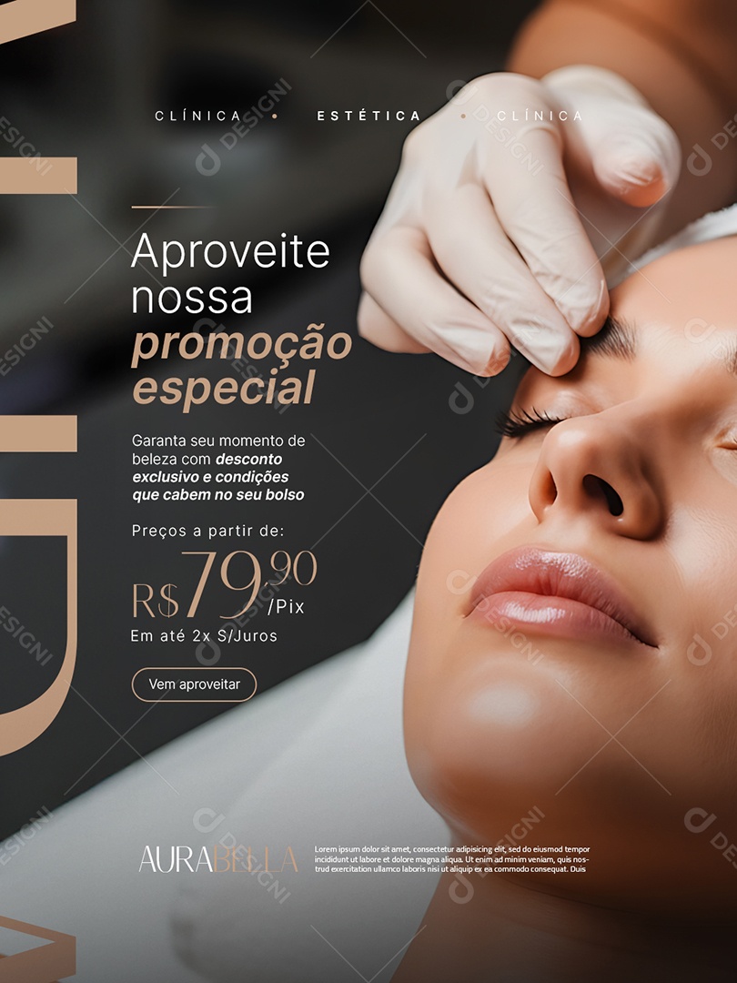 Clínica Estética Aproveite Nossa Promoção Especial Social Media PSD Editável
