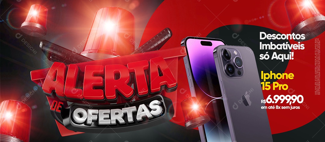 Banner Alertas de Ofertas Social Media PSD Editável