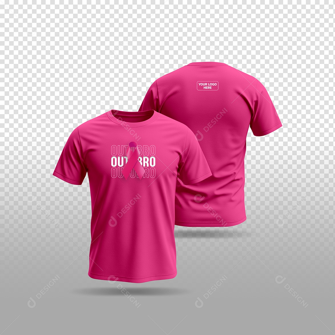 Camisa Outubro Rosa Social Media PSD Editável