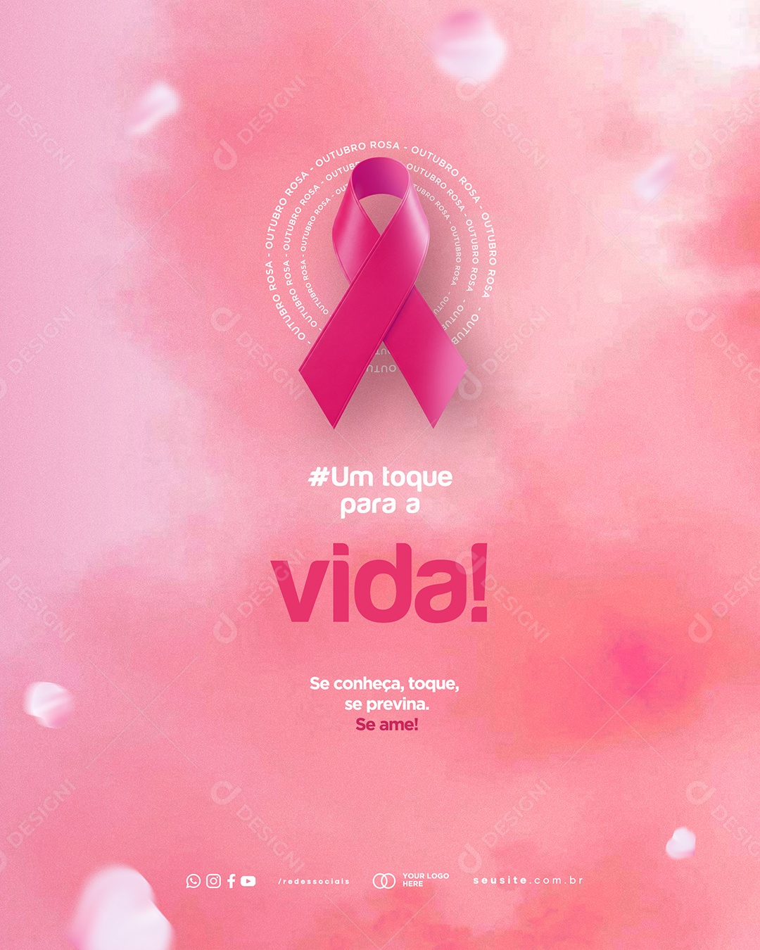 Outubro Rosa Um Toque Para A Vida Social Media PSD Editável